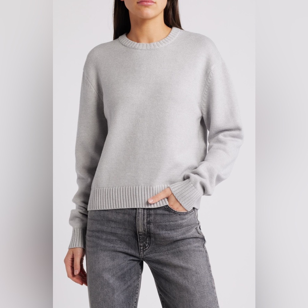 Good American Cozy Crewneck Gray Women's Sweater Size 2XL Warm Classic Thick